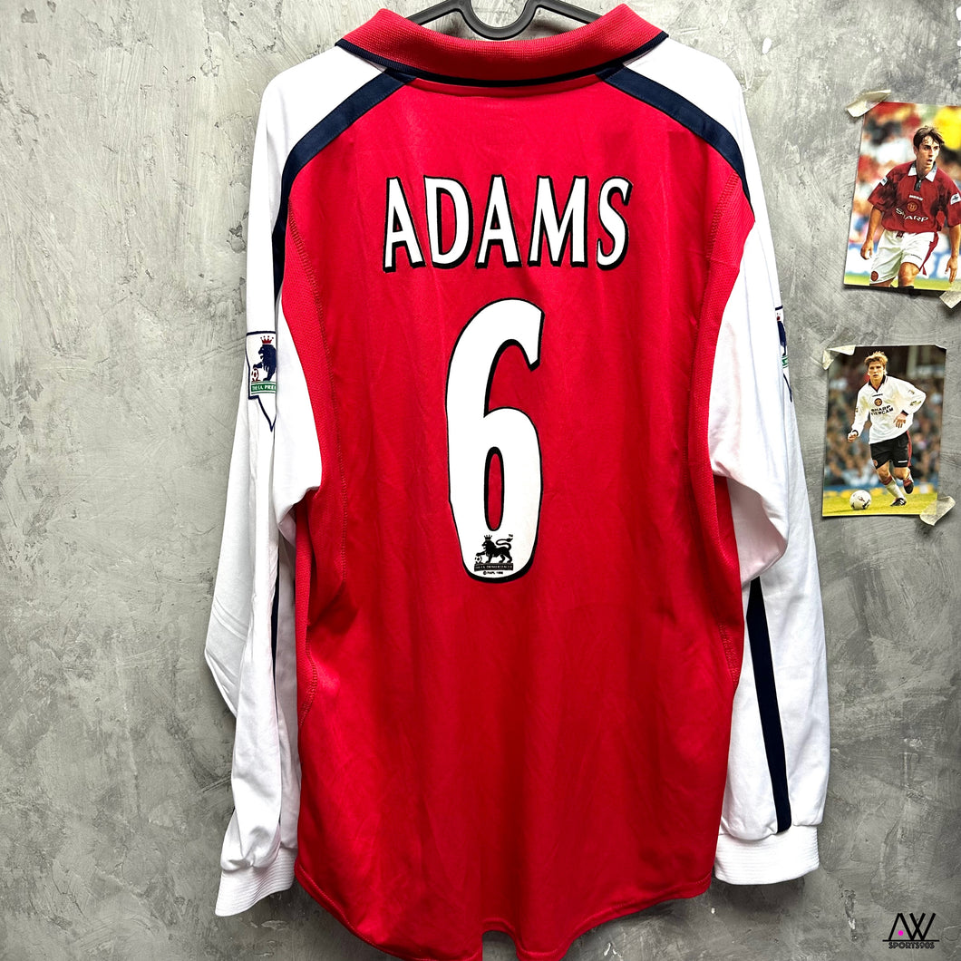 1999-00 阿仙奴｜主場長袖｜#6 阿當斯｜英超Full Set｜95% New｜L｜1999-00 Arsenal Home L/S #6 Adams EPL Set ( L )