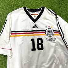 將圖片載入圖庫檢視器 1998 德國｜主場｜#18 奇連士文｜85% New｜XL｜1998 Germany Home # 18 Klinsmann World Cup 1998 ( XL )
