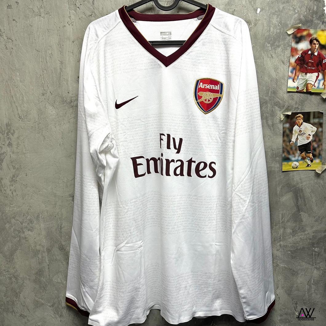 2007-08 阿仙奴｜作客長袖｜歐洲賽更衣室球員版｜BNWT｜XL｜2007-08 Arsenal European Player Issue Away L/S （ XL )