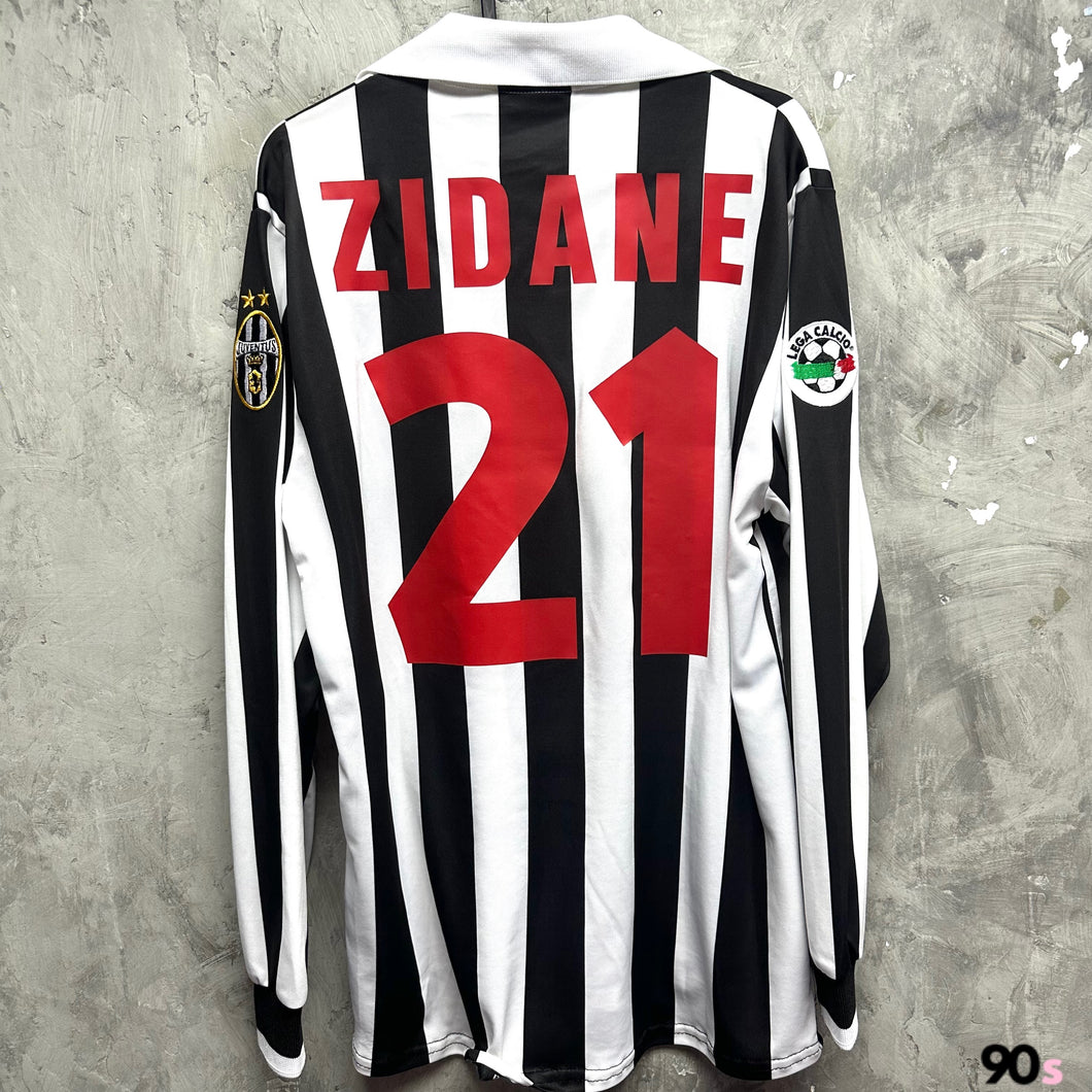 1998-99 祖雲達斯｜主場長袖｜#21 施丹｜意甲 Full Set｜90% New｜M｜1998-99 Juventus Home L/S #21 Zidane ( M )