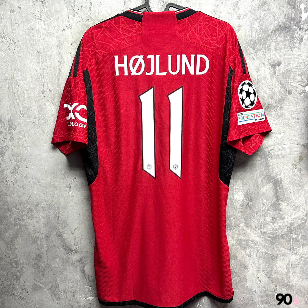 2023-24 曼聯｜主場｜球員版｜#11 賀隆｜歐聯 Full Set｜BNWT｜L｜2023-24 Manchester United Home #11 Højlund UCL Set Authentic ( L )