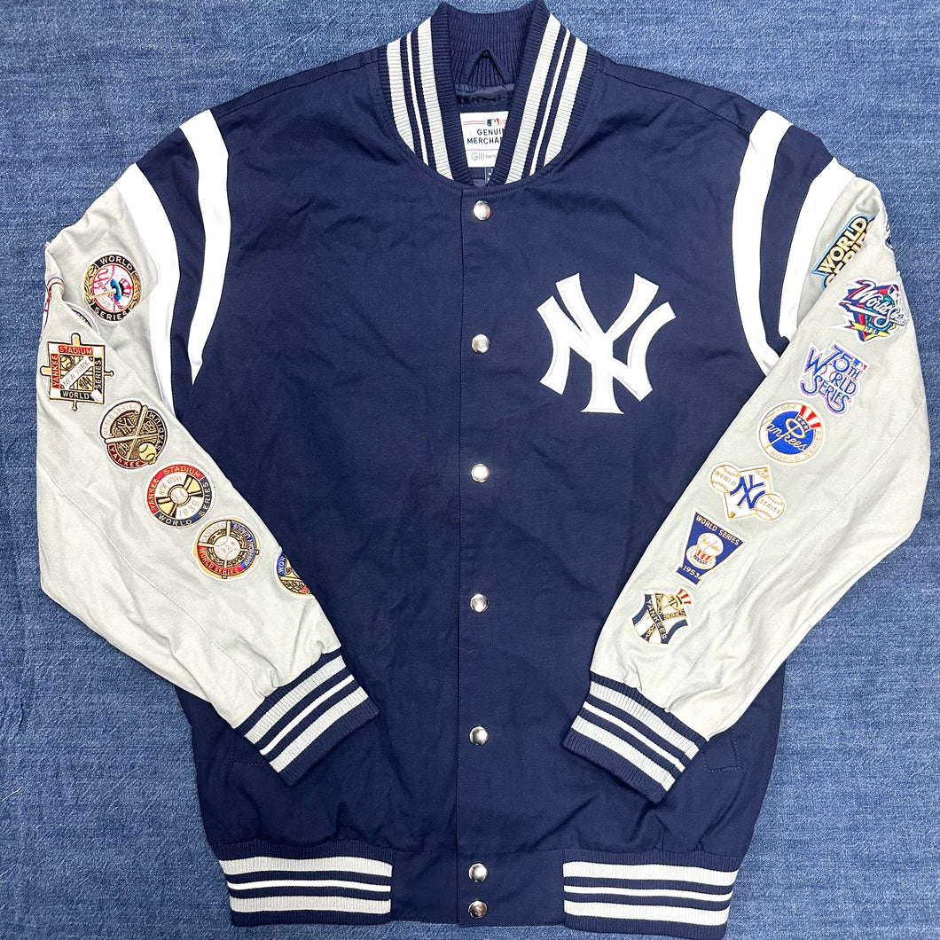 《 Back To The 90s 》 紐約洋基冠軍棒球褸｜95% New｜L｜New York Yankees G-III Sports by Carl Banks Title Holder Full-Snap Varsity Jacket ( L )