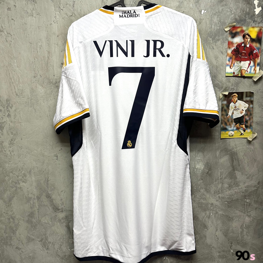 2023-24 皇家馬德里｜主場｜球員版｜#7 雲尼素斯｜歐聯决賽 Full Set｜BNWT｜2023-24 Real Madrid Home Authentic #7 Vini JR. UCL Final Full Set ( Multiple Sizes )