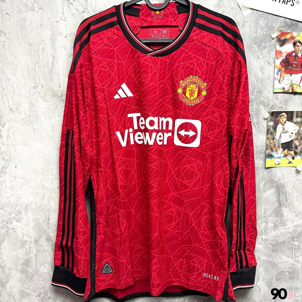 2023-24 曼聯｜主場長袖｜球員版｜足總盃决賽Full Set｜BNWT｜2023-24 Manchester United Home L/S Authentic FA Cup Final  ( Multiple Sizes )