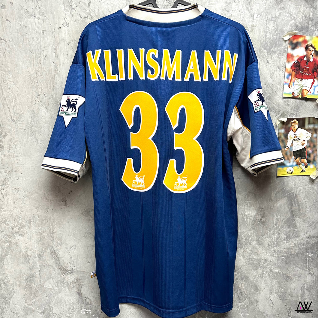 《原裝復刻》  1997-99 熱刺｜原裝復刻作客｜連復刻英超字章｜1997-99 Tottenham Hotspur Official Retro Away with Retro Printing EPL set