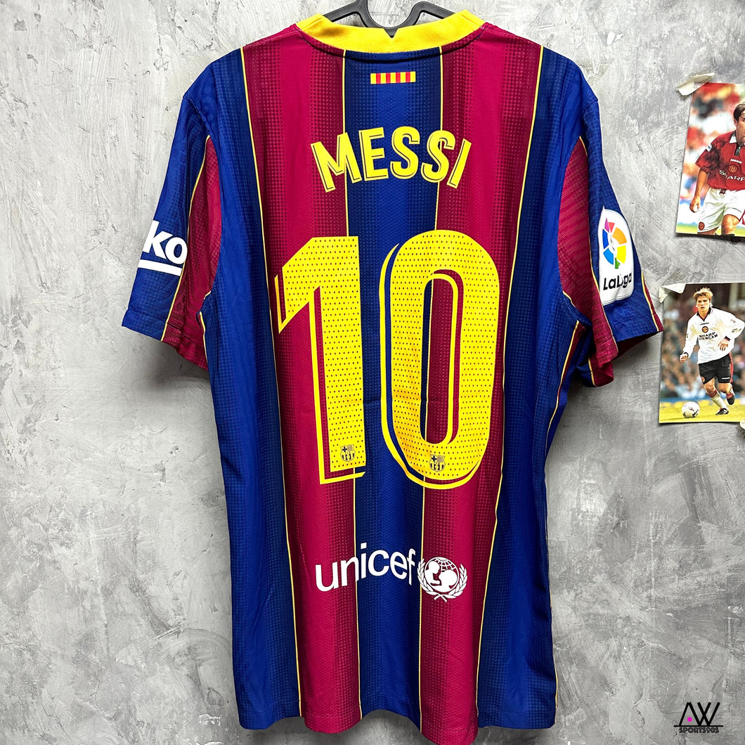 2020-21 巴塞隆拿｜主場｜球員版｜#10 美斯｜西甲 Full Set｜95% New｜L｜2020-21 Barcelona Home Vaporknit #10 Messi La Liga Set ( L )