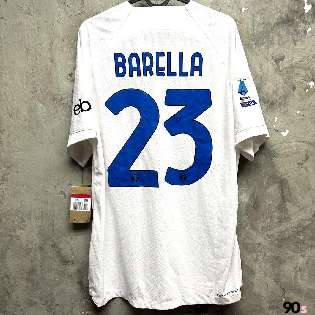 2023-24 國際米蘭｜作客｜球員版｜#23 巴利拿｜BNWT｜L｜2023-24 Inter Away #23 Barella Serie A Authentic ( L )