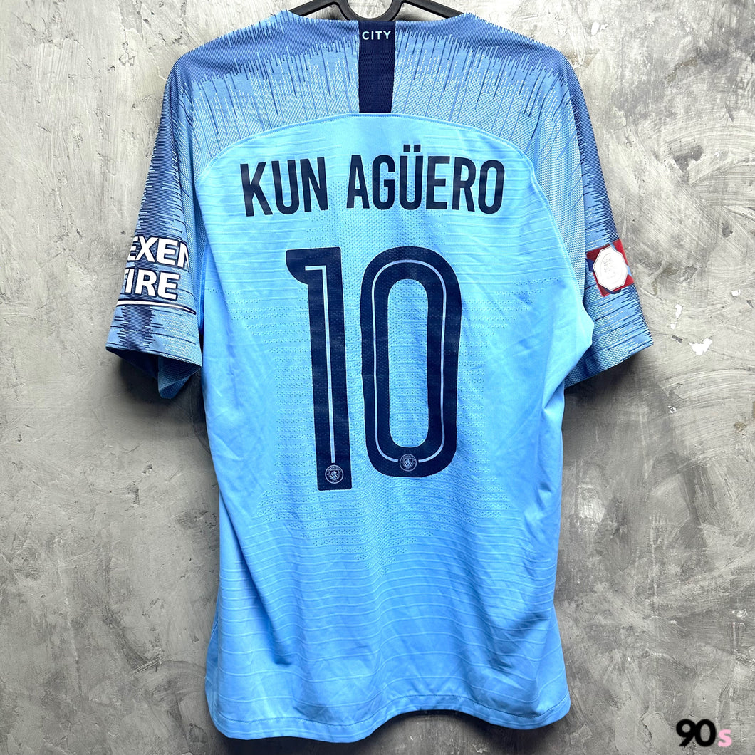 2018-19 曼城｜主場｜球員版｜#10 阿古路｜社區盾 Full Set｜90% New｜L｜2018-19 Manchester City Home #10 Kun Agüero Authentic Community Shield ( L )