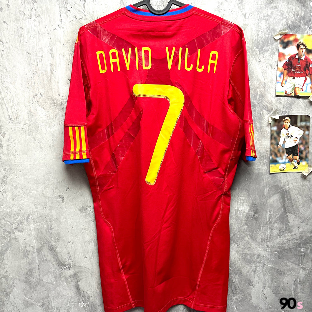 2010 西班牙｜主場｜球員版｜#7 大衛韋拿｜90% New｜L｜2010 Spain Home #7 David Villa Techfit ( L )