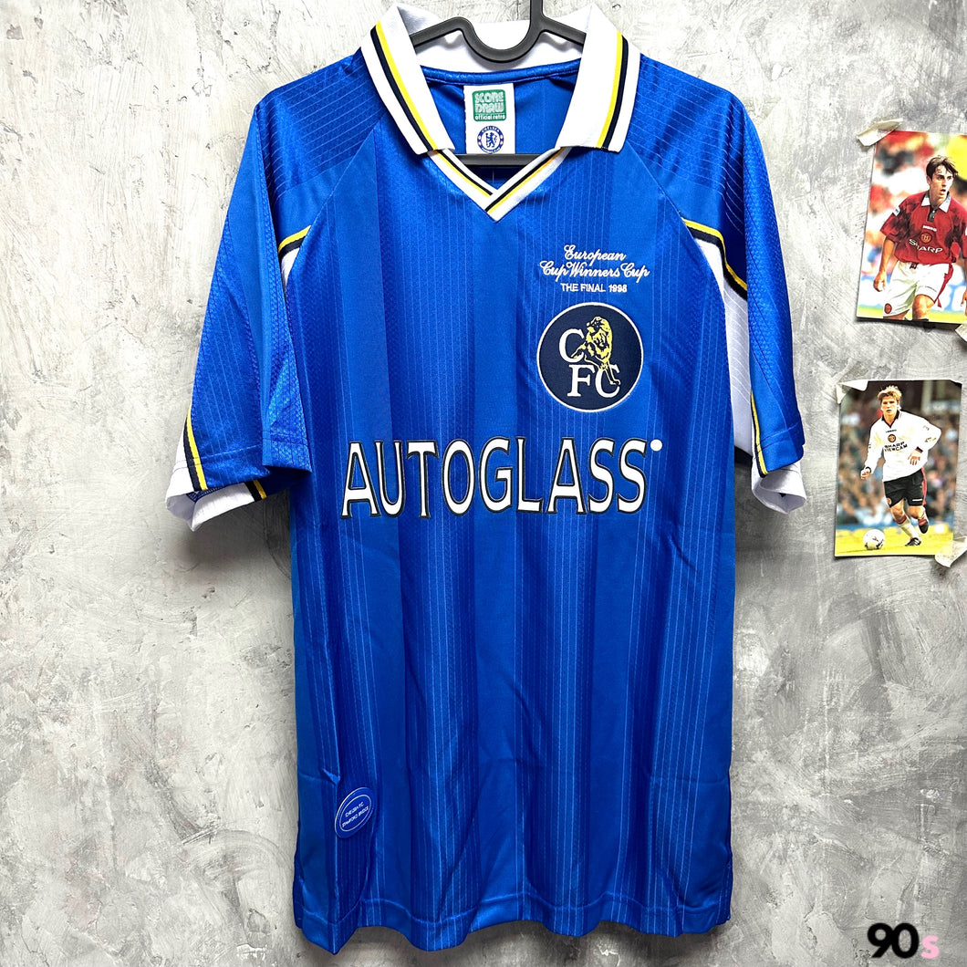 《原裝復刻》 1998 車路士｜Scoredraw ECWC Final 主場復刻｜連復刻印字｜BNWT｜1998 Chelsea X Scoredraw ECWC Final Retro with retro Printing  ( Multiple Sizes )