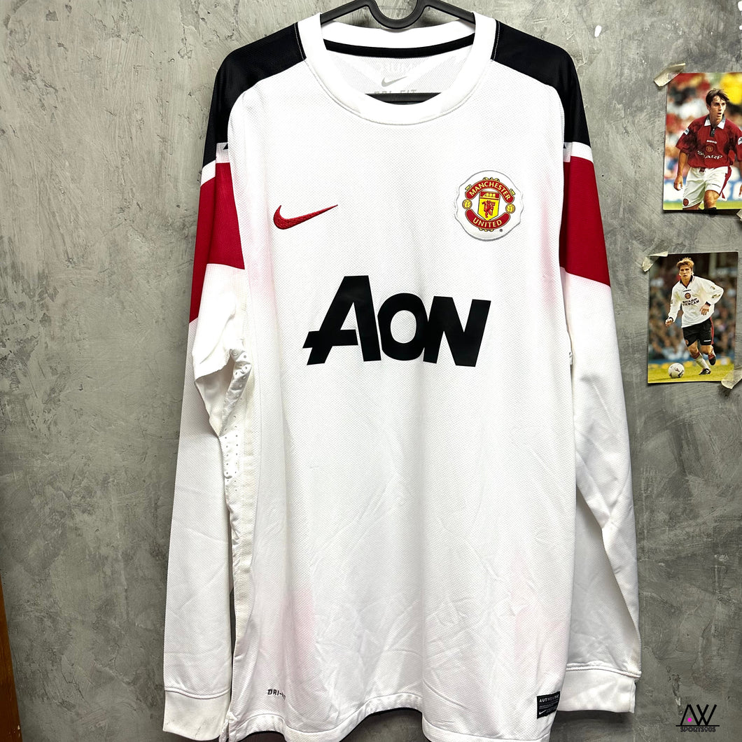 2010-11 曼聯｜作客長袖｜更衣室球員版｜BNWT｜XL｜2010-11 Manchester United Away L/S Player Issue ( XL )