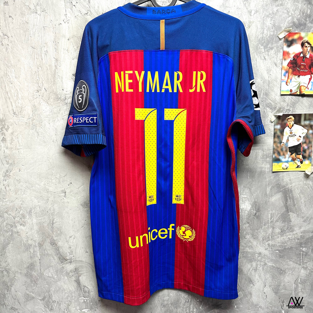 2016-17 巴塞隆拿｜主場｜球員版｜#11 尼馬｜歐聯 Full Set ｜95% New｜M｜2016-17 Barcelona Home #11 Neymar JR UCL Set Player Version ( M )