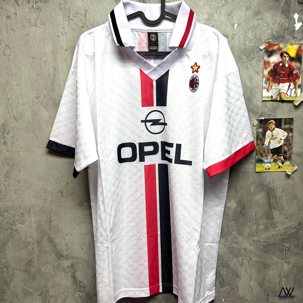 《原裝復刻》1995-96 AC米蘭｜官方Score Draw 復刻作客｜連復刻絨字｜BNWT｜1995-96 AC Milan Official Retro Away with Retro Printing ( Multiple Sizes