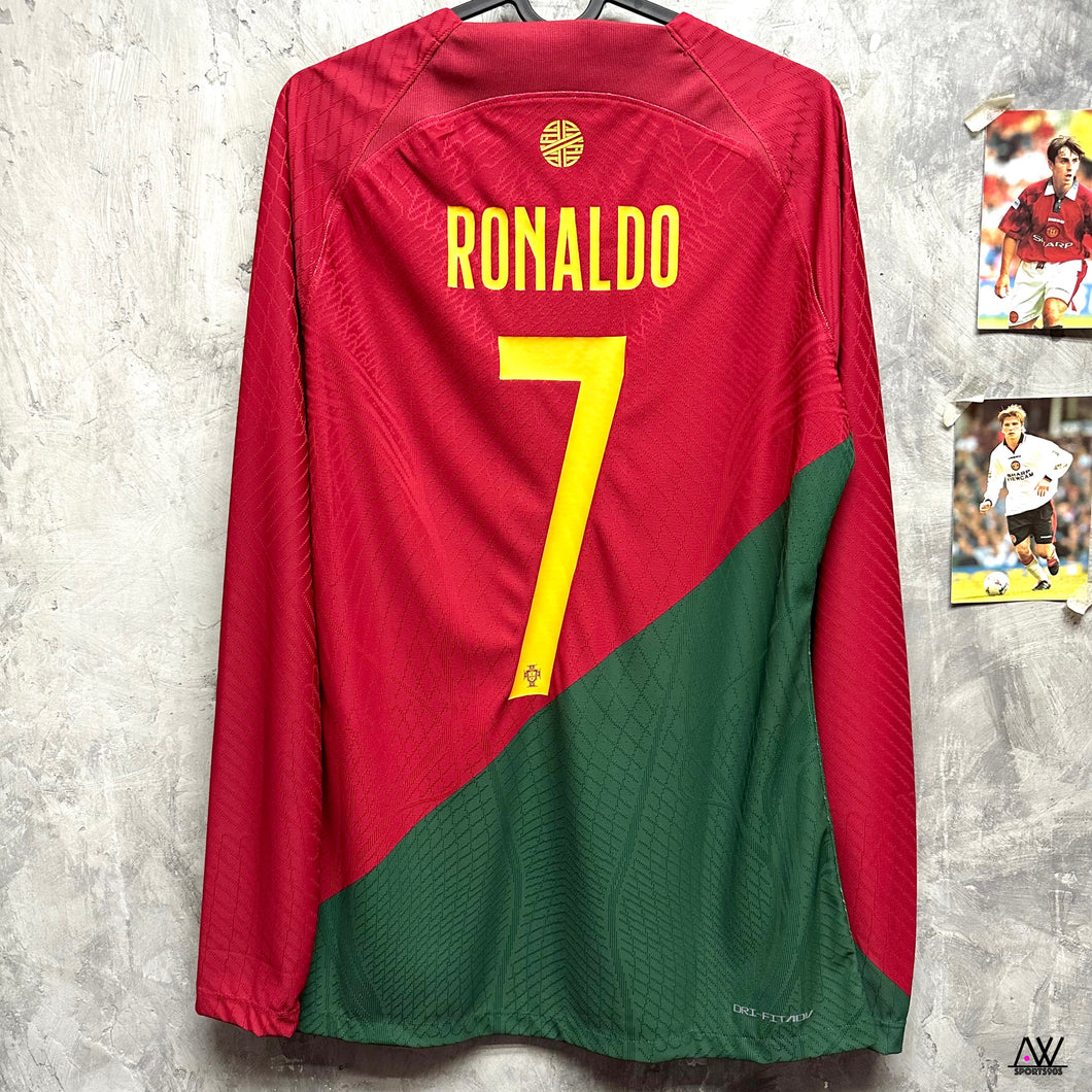 2022-23 葡萄牙｜主場長袖｜更衣室球員版｜#7 C朗拿度｜Brand New｜M｜2022-23 Portugal Home L/S Player Issue #7 Ronaldo ( M )