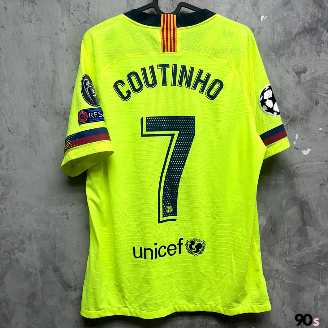 2018-19 巴塞隆拿｜作客｜#7 古天奴｜歐聯 Full Set｜95% New｜L｜2018-19 Barcelona Away #7 Coutinho UCL Vaporknit ( L )