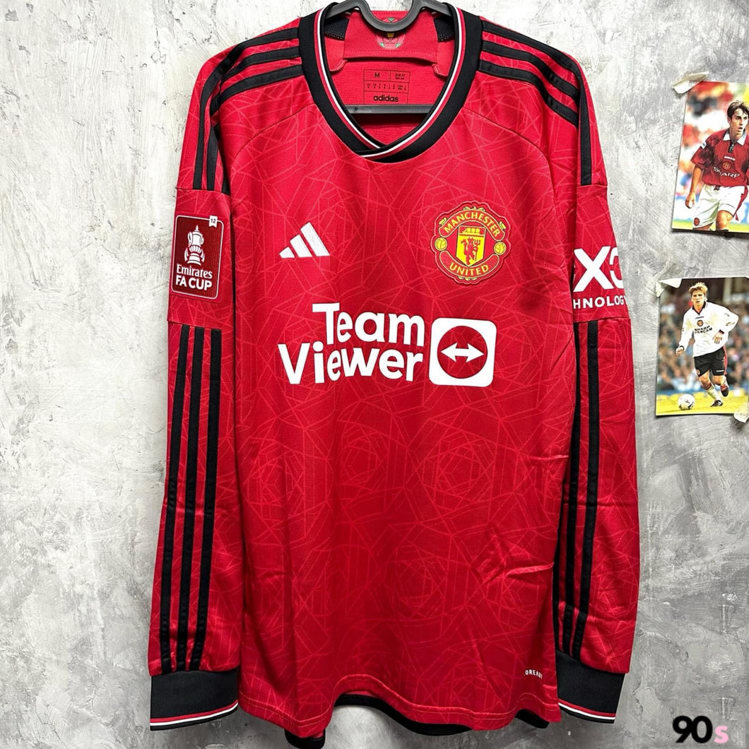 2023-24 曼聯｜主場長袖｜足總盃决賽 Full Set｜BNWT｜2023-24 Manchester United Home L/S  FA Cup Final  ( Multiple Sizes )