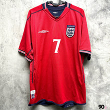 將圖片載入圖庫檢視器 2001-02 英格蘭｜作客｜#7 碧咸｜90% New｜M｜2001-02 England Away #7 Beckham ( M )
