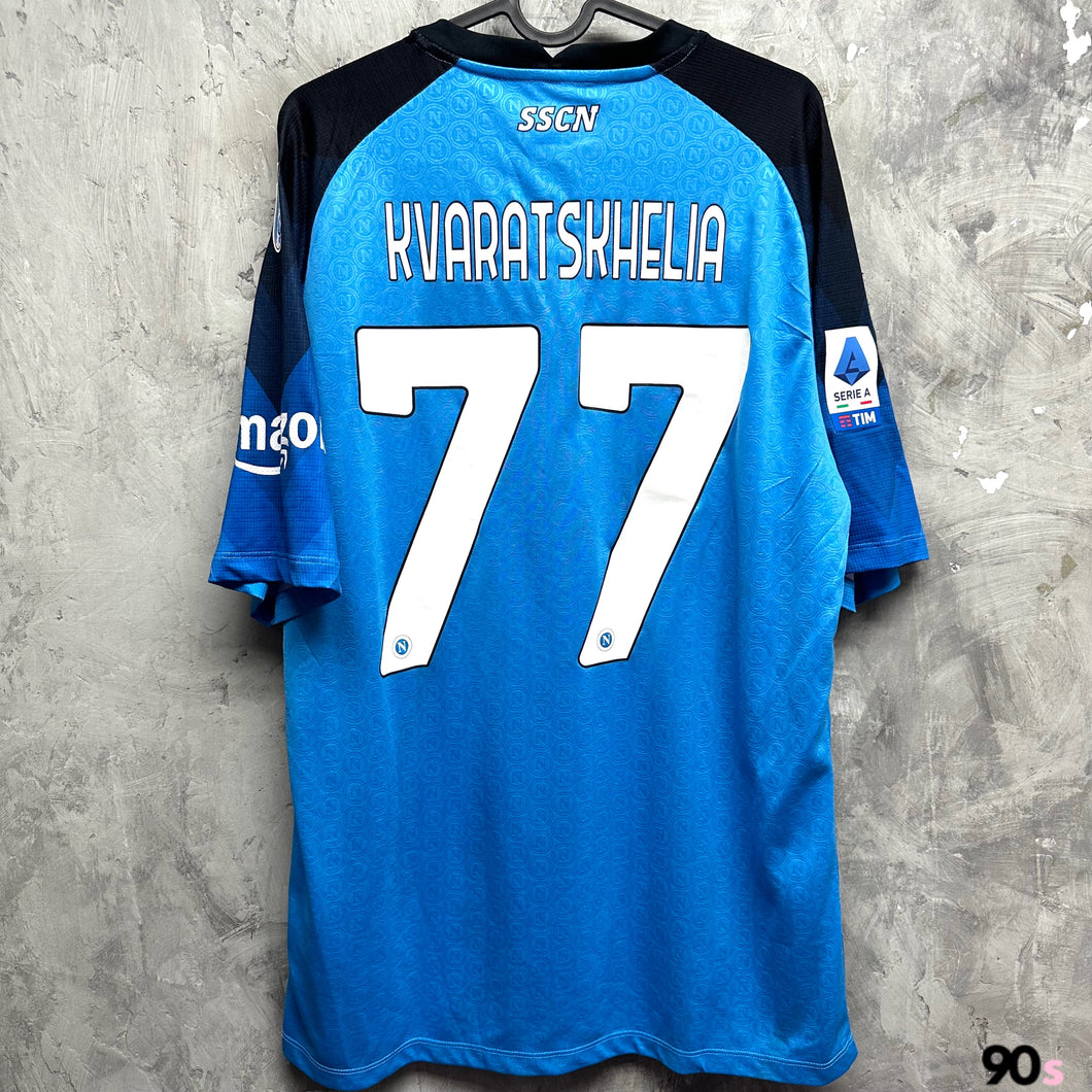 2022-23 拿玻里｜主場｜球員版｜#77 基化史基尼亞｜BNWT｜2XL｜2022-23 Napoli Home #77 Kvarartskhelia Serie A Authentic ( 2XL )