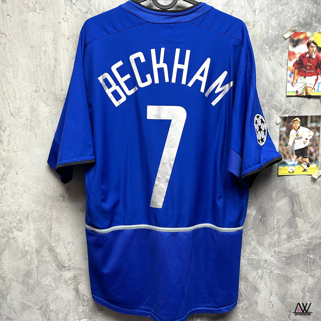 2002-03 曼聯｜第二作客｜#7 碧咸｜歐聯 Full Set｜90% New｜M｜2002-03 Manchester United Third #7 Beckham UCL Set ( M )