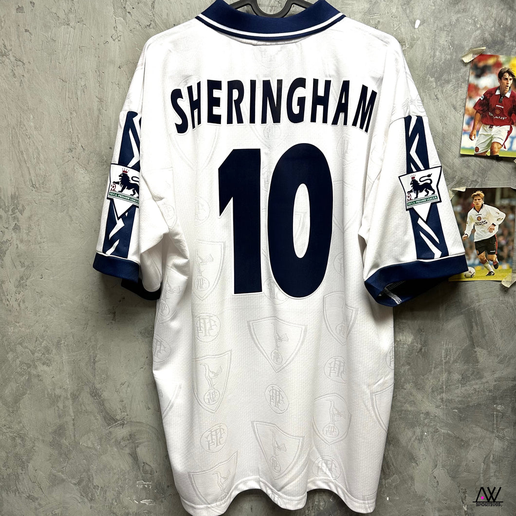 《原裝復刻》  1995-97 熱刺｜原裝復刻主場｜連復刻英超字章｜1995-97 Tottenham Hotspur Official Retro Home with Retro Printing EPL set