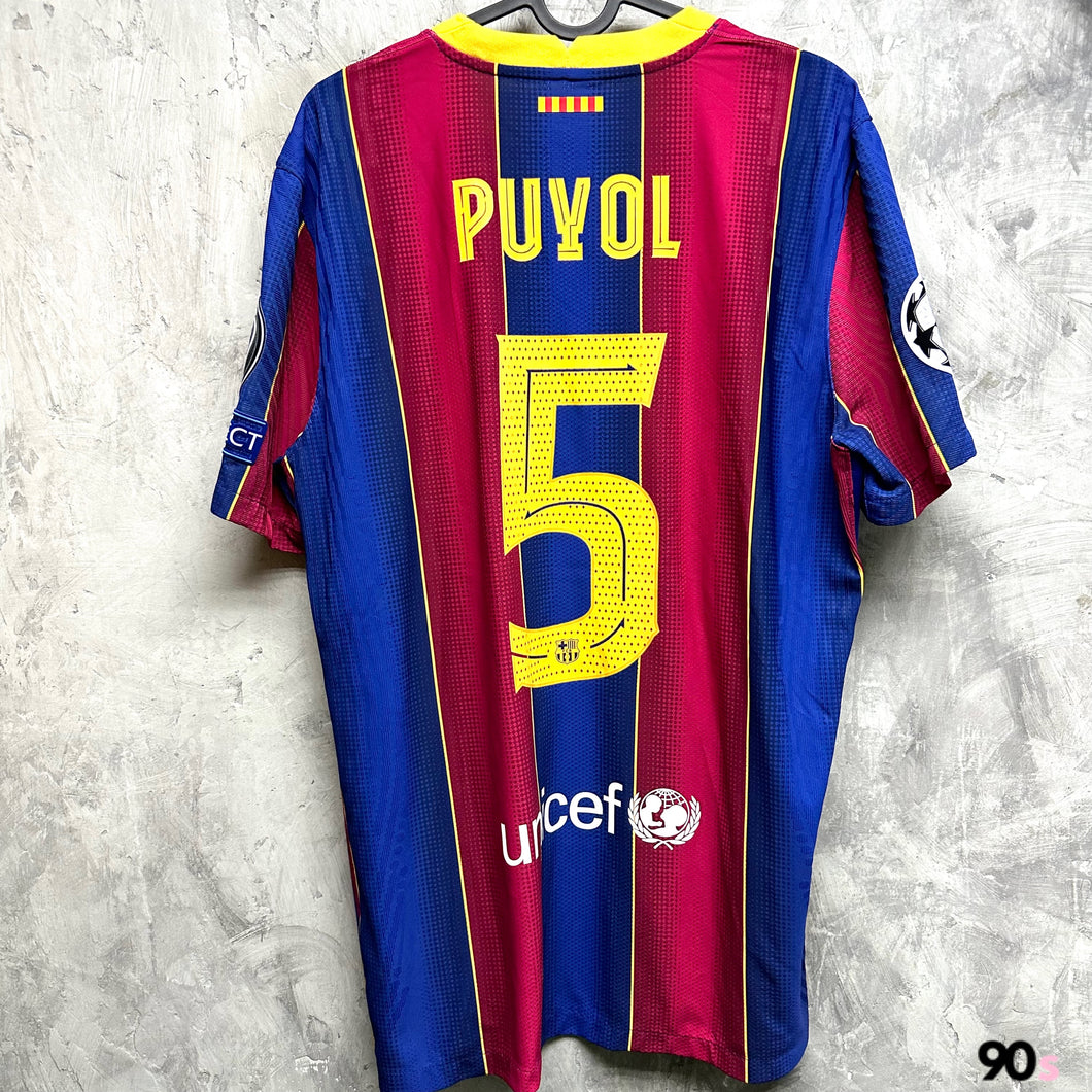 2020-21 巴塞隆拿｜主場｜球員版｜#5 佩奧爾｜歐聯 Full Set｜90% New｜L｜2020-21 Barcelona Home Vaporknit #5 Puyol UCL Set ( L )