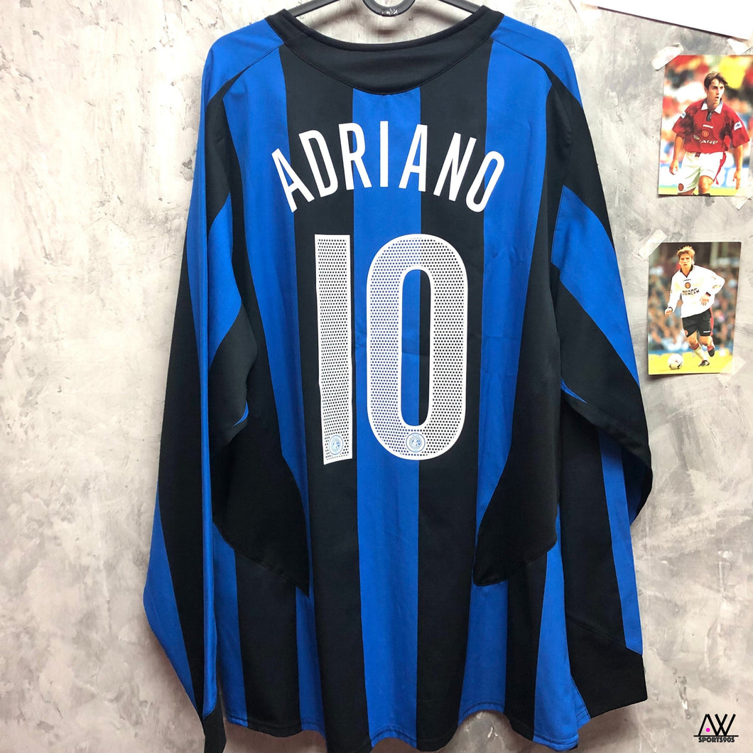 2004-05 國際米蘭｜主場長䄂｜#10 阿祖安奴｜90% New｜XL｜2004-05 Inter Home L/S #10 Adriano (XL)