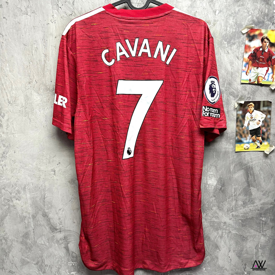 2020-21 曼聯｜主場｜球員版｜#7 卡雲尼｜英超 Poppy Full Set ｜95% New ｜M ｜2020-21 Manchester United Home #7 Cavani EPL Poppy  Full Set Authentic ( M )