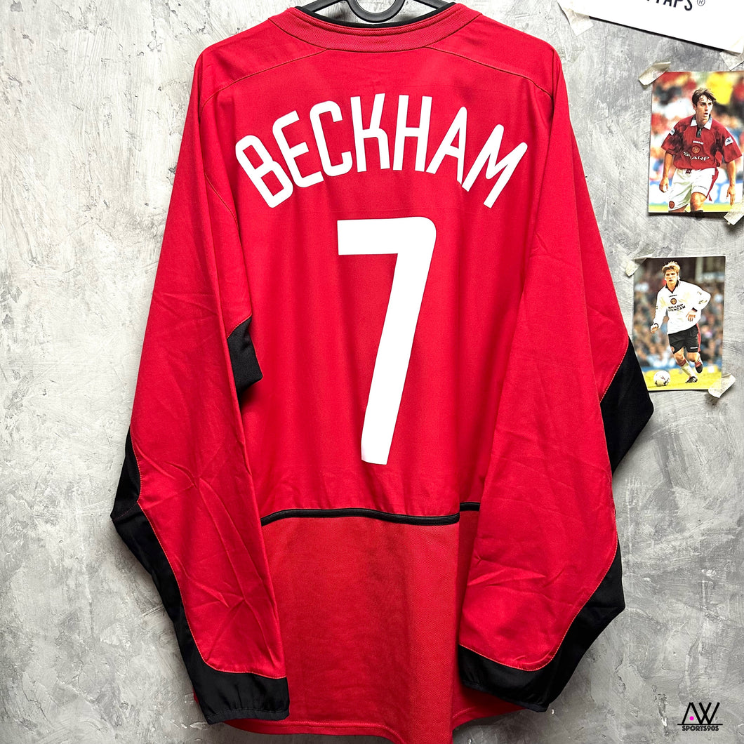 2002-03 曼聯｜主場長袖｜#7 碧咸｜90% New｜L｜2002–03 Manchester United Home L/S #7 Beckham ( L )