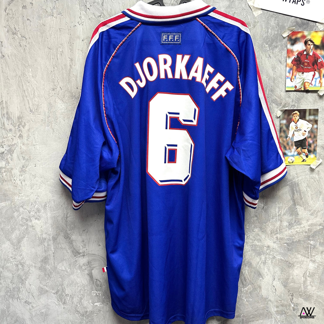 1998 法國｜主場｜1998世界盃｜#6 佐卡夫｜95% New｜2XL｜1998-99 France Home #6 Djorkaeff FIFA World Cup 1998 (2XL)