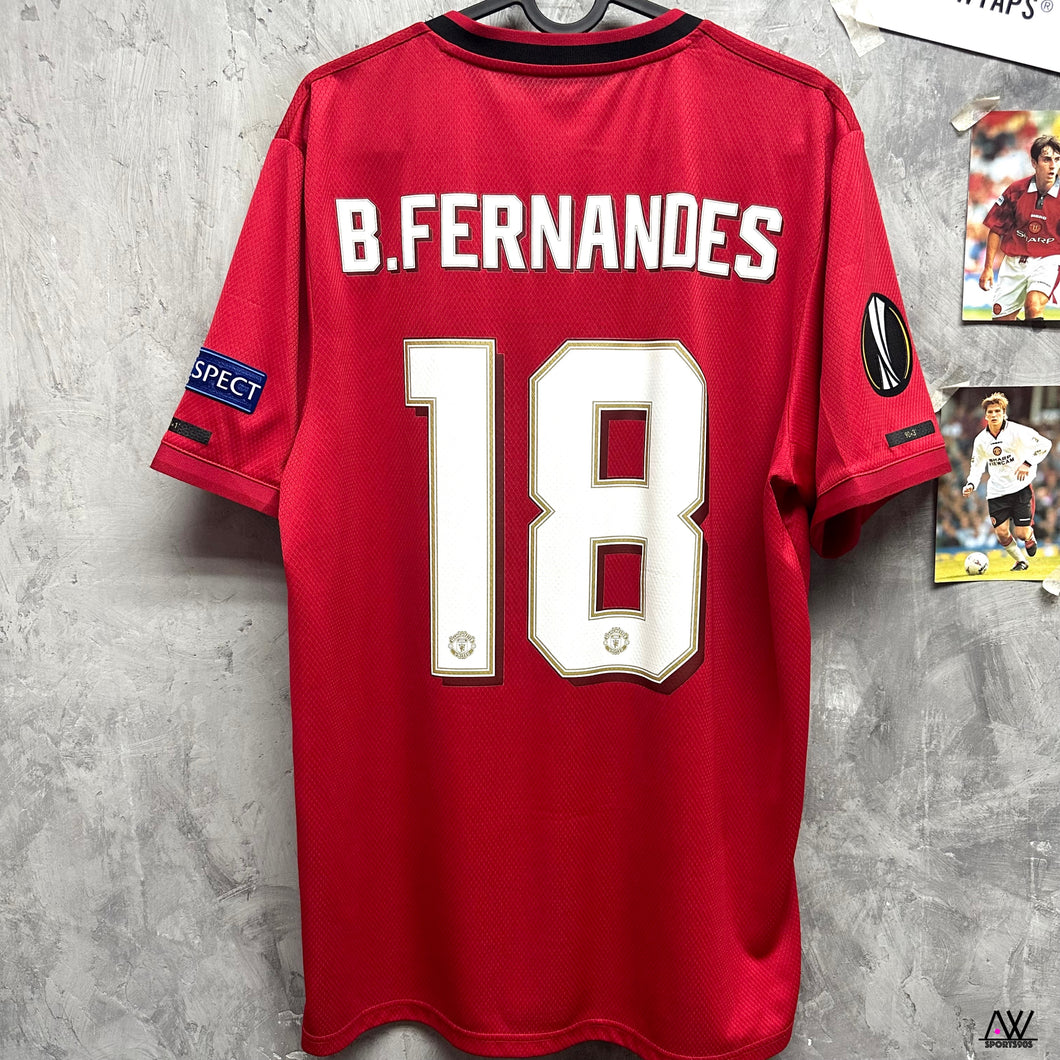 2019-20 曼聯｜主場｜#18 般奴費南迪斯｜歐霸Full Set｜90% New｜L｜2019-20 Manchester United Home #18 B.Fernandes Europa League Set ( L )