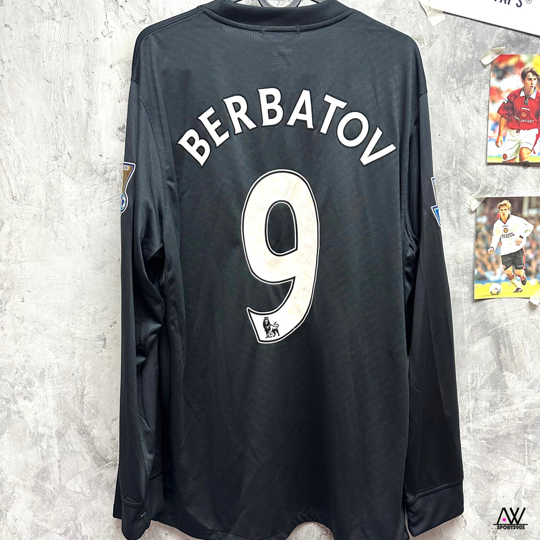 2009-10 曼聯｜作客長袖｜#9 貝碧托夫｜英超聯 Full Set｜90% New｜L｜2009-10 Manchester United Away L/S #9 Berbatov EPL Set (L)