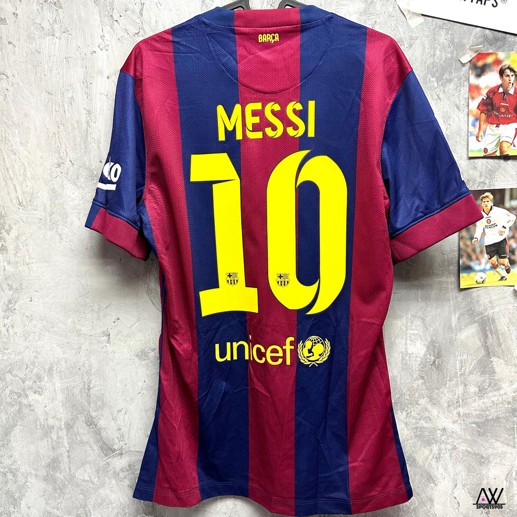 2014-15 巴塞隆拿｜主場｜球員版｜#10 美斯｜西甲 Full Set｜95% New｜M｜2014-15 Barcelona Home Player #10 Messi La Liga Set (M)