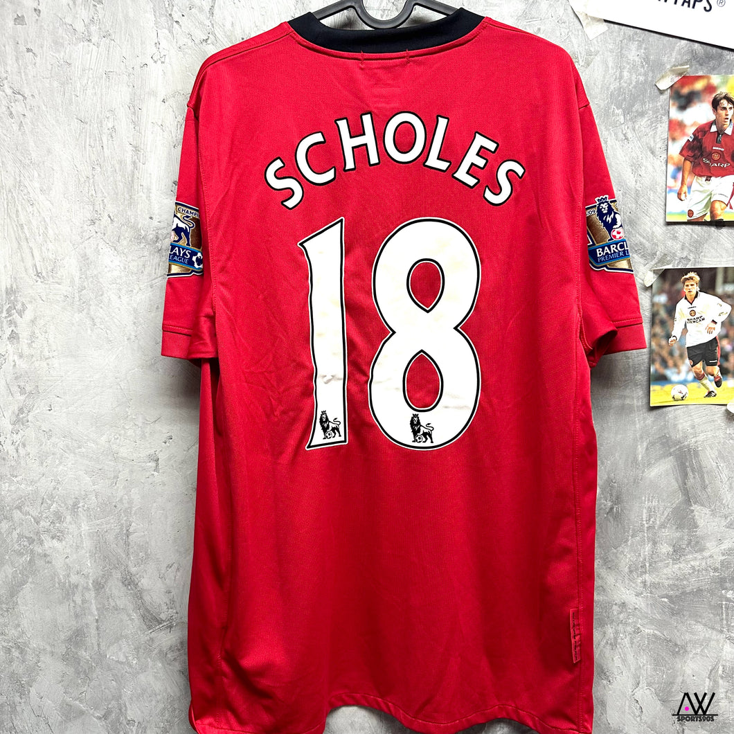 2009-10 曼聯｜主場｜#18 史高斯｜英超 Full Set ｜BNWT｜L｜2008-09 Manchester United Home #18 Scholes EPL Full Set ( L )