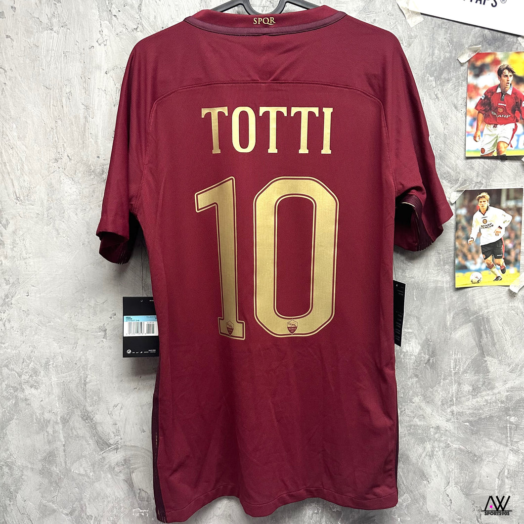 2016-17 羅馬｜Derby特別版｜球員版｜#10 托迪｜意甲Full Set｜BNWT｜M｜2016-17 Roma Derby Special Edition Authentic #10 Totti (M)