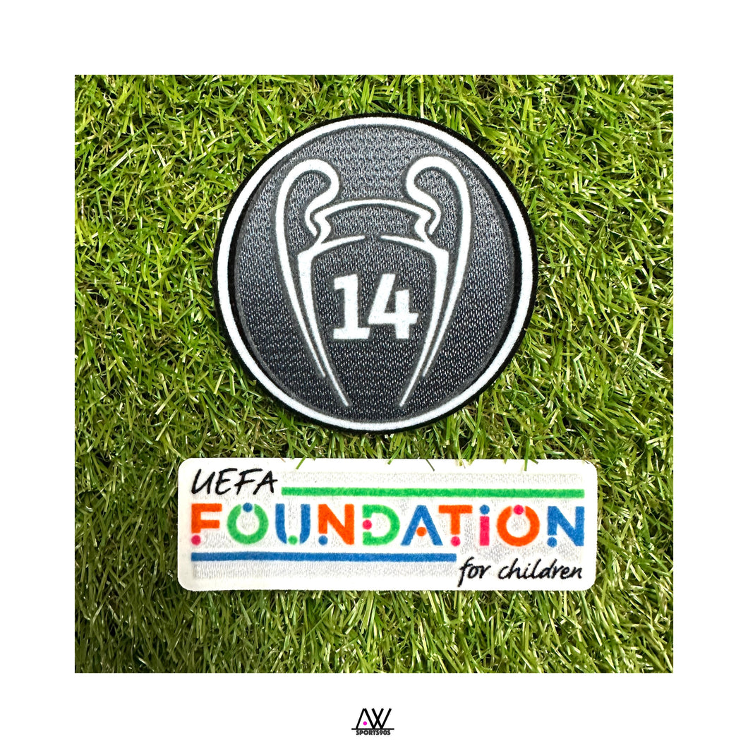 《Official Printing & Patches》 2022-23 14次歐聯衞冕冠軍章+ UEFA Foundation 章｜2022-23 UCL Trophy 14 Times Winner + UEFA Foundation Patch Set