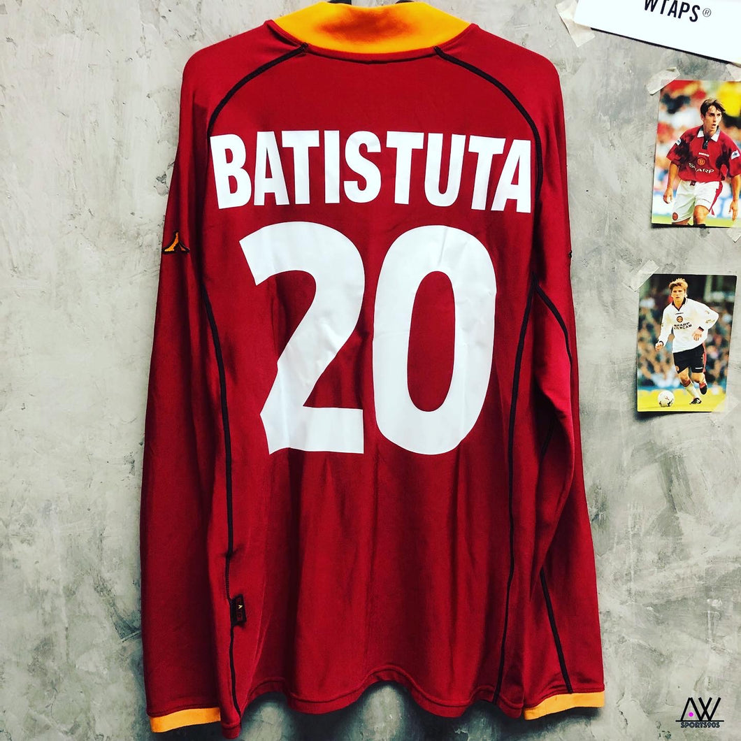 2001-02 羅馬｜主場長䄂｜#20 巴迪斯圖達｜85% New｜JP O｜2001-02 Roma Home L/S #20 Batistuta (JP O)