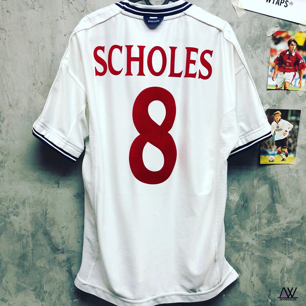 1999-01 英格蘭｜主場｜#8 史高斯｜90% New｜M｜1999-01 England Home #8 Scholes (M)