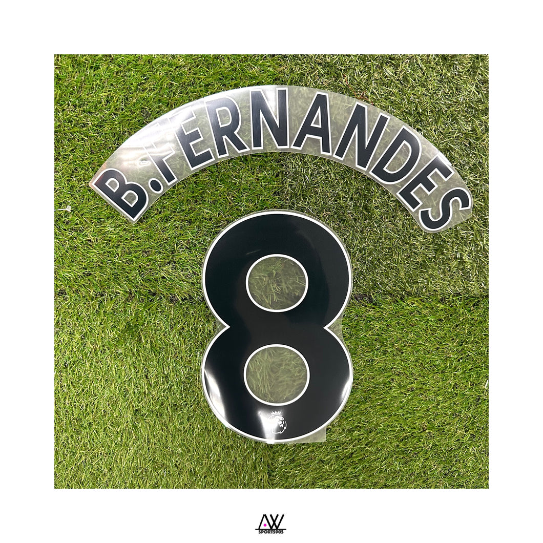 《Official Printing & Patches》 2020-23 曼聯｜作客｜#8 B.Fernandes 英超字NameBlock｜2020-23 Manchester United Away #8 B.Fernandes EPL Official NameBlock