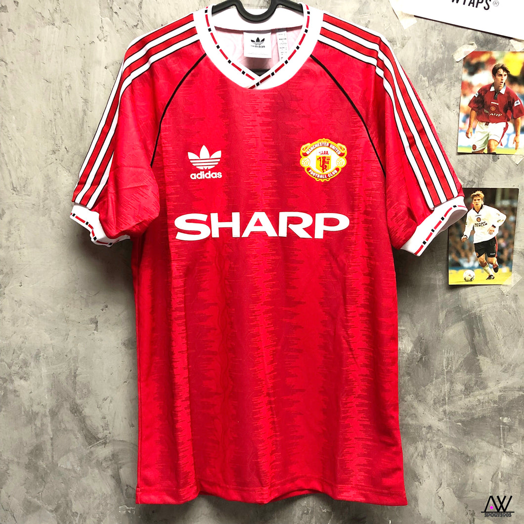 《原裝復刻》  1990-92 曼聯｜原裝復刻主場｜1990-92 Manchester United Official Retro Home (Multiple Sizes)