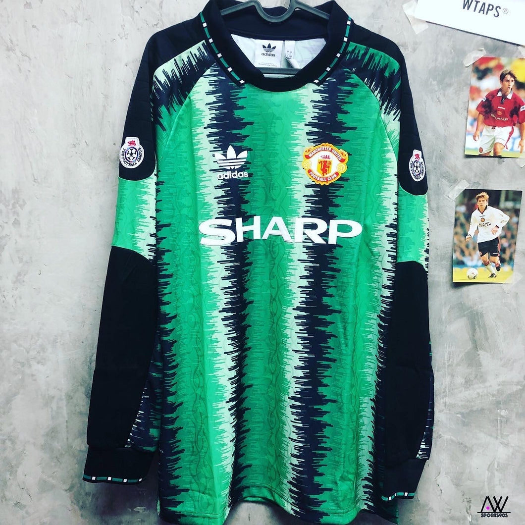 《原裝復刻》  1990-92 曼聯｜原裝復刻GK｜連復刻字章｜1990-92 Manchester United Official Retro GK with Retro Printing