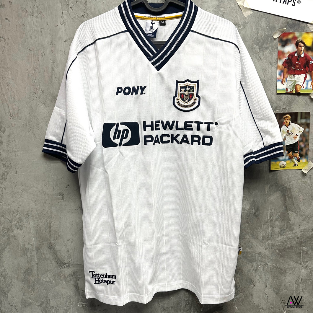 《原裝復刻》  1997-99 熱刺｜原裝復刻主場｜連復刻英超字章｜1997-99 Tottenham Hotspur Official Retro Home with Retro Printing EPL set