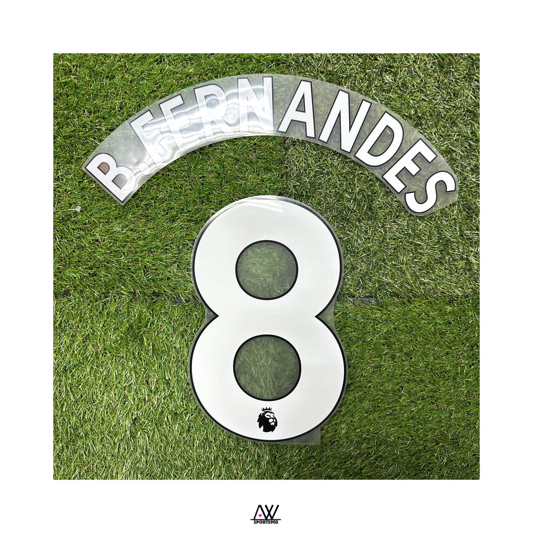 《Official Printing & Patches》 2020-23 曼聯｜主場｜#8 B.Fernandes 英超字NameBlock｜2020-23 Manchester United Home #8 B.Fernandes EPL Official NameBlock