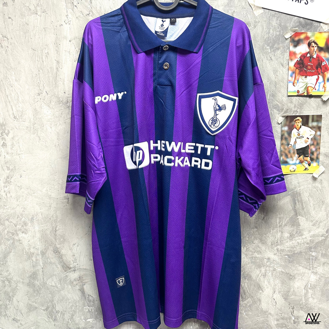 《原裝復刻》  1995-96 熱刺｜原裝復刻作客｜連復刻英超字章｜1995-96 Tottenham Hotspur Official Retro Away with Retro Printing EPL set